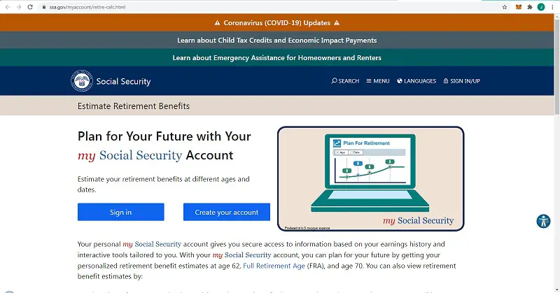 The mySocial Security Retirement Calculator is a more full featured to to help you figure out what you might get for retirement benefits.